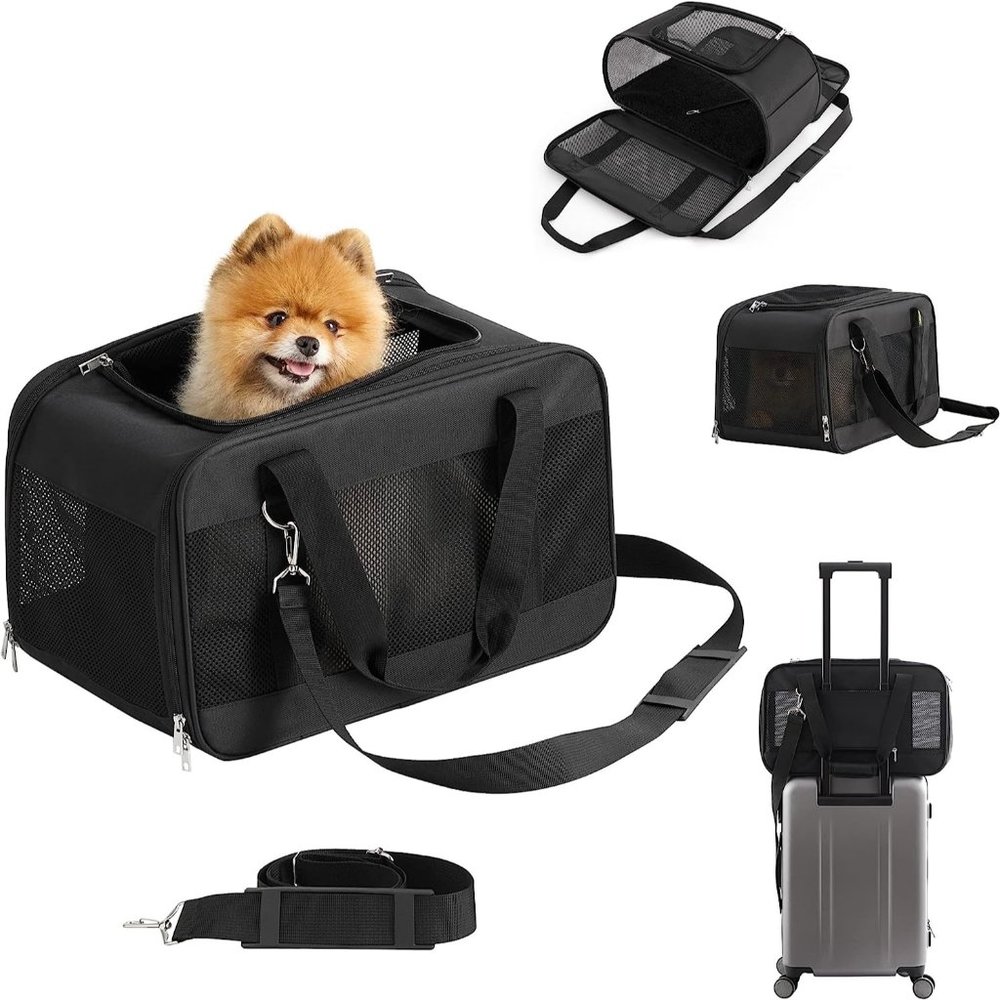 Lesure Cat Carrier Airline Approved - Dog Carrier for Small Dogs, Collapsible So